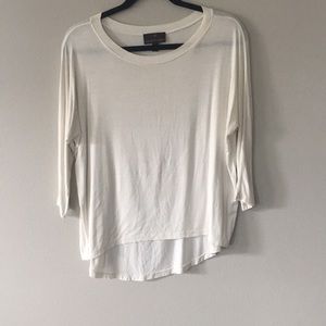 Hi-low creme blouse